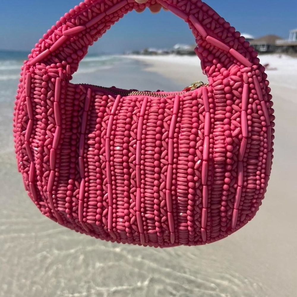 Viral Pink Beaded Bag, NWT Handcrafted In India